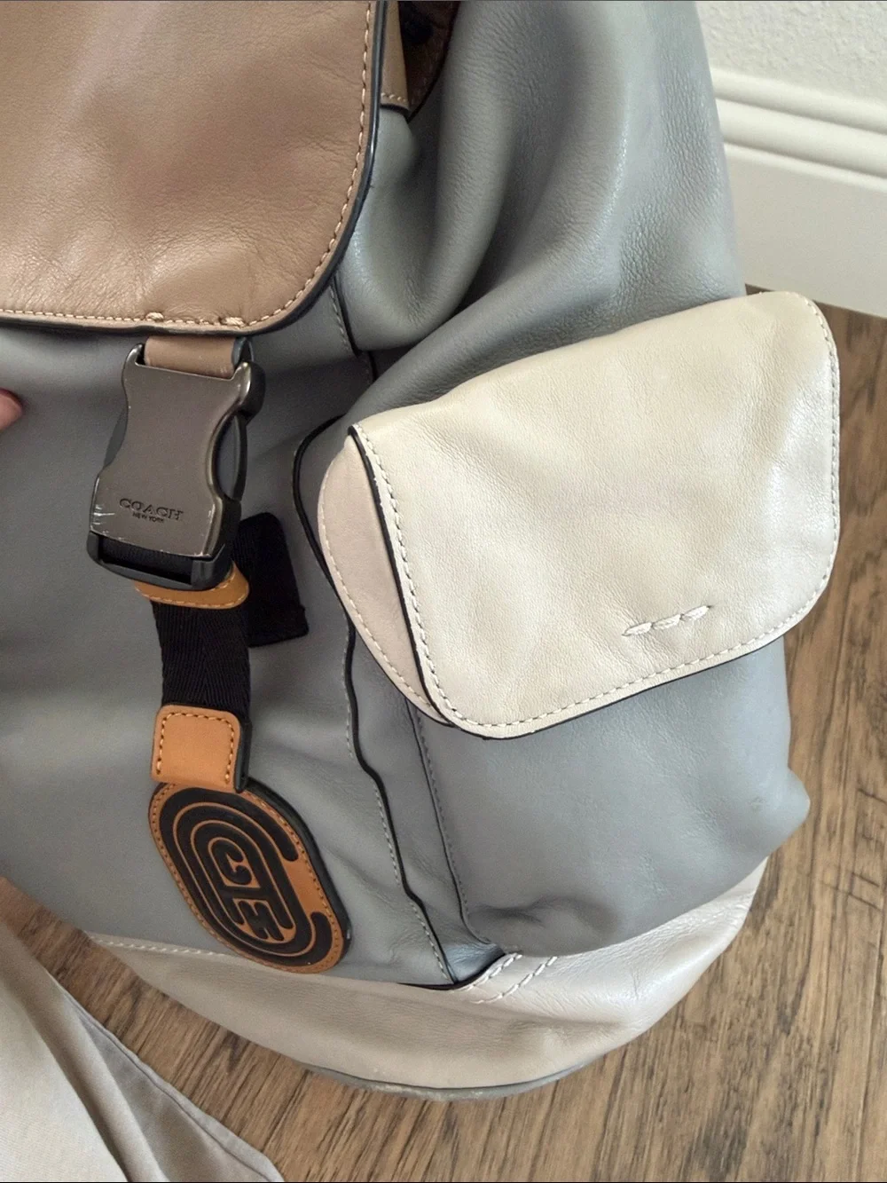 Coach Rivington Two-Tone Gray, Tan & Cream Men's Backpack